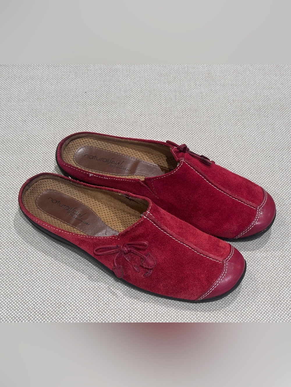NATURAL SOUL size 8.5 Naturalizer Suede Red Slip-On Leather Comfort Loafer NEW - Picture 4 of 13